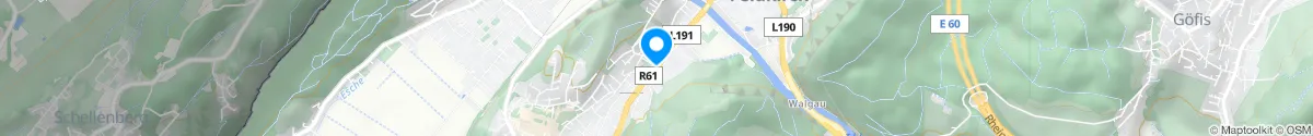 Kartendarstellung des Standorts für Fidelis-Apotheke in 6800 Feldkirch